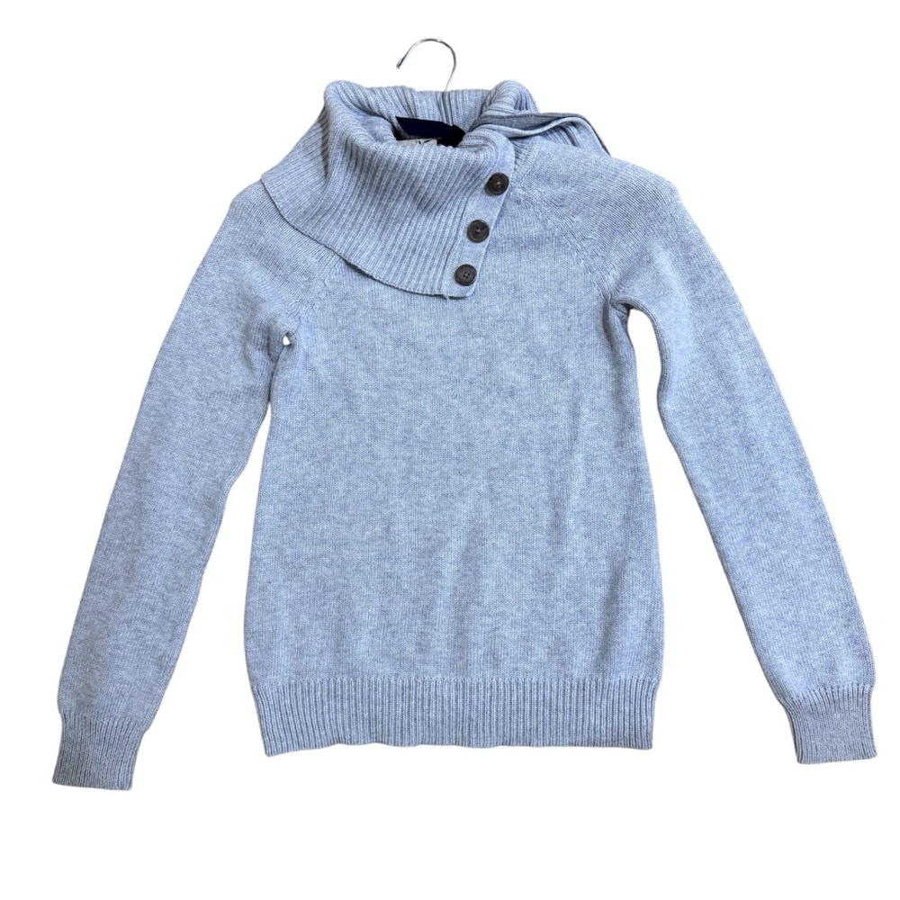 GAP Light Gray Button-Cowl Neck Sweater